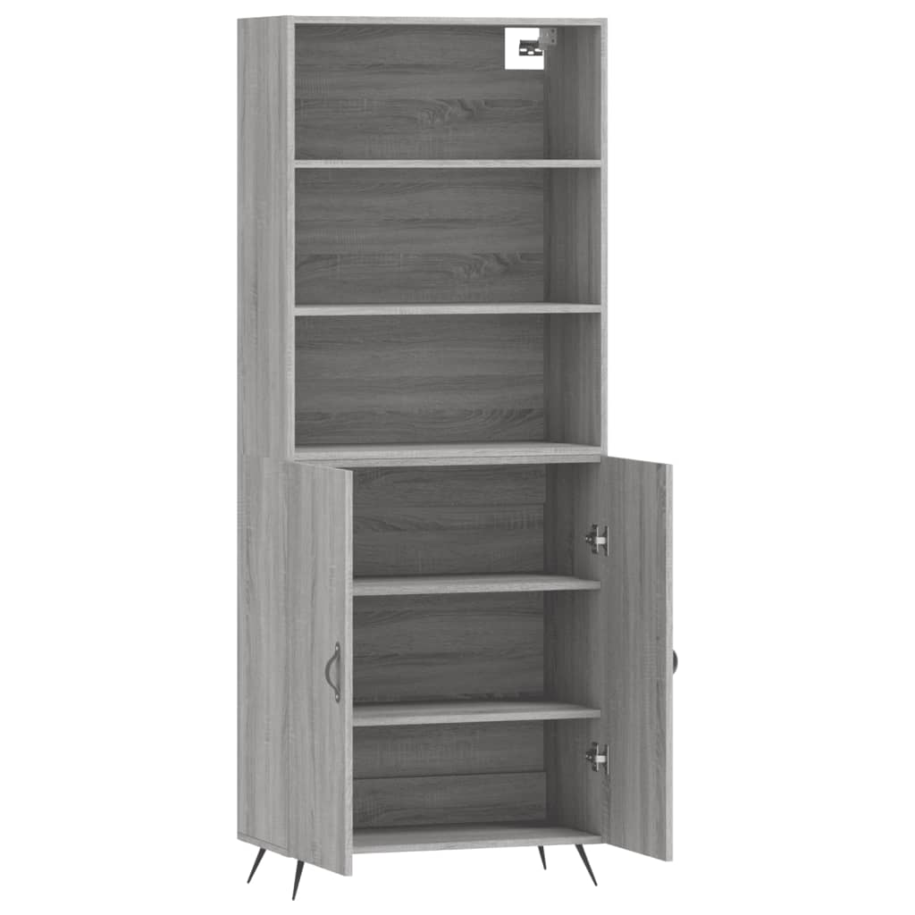 vidaXL Dulap înalt, gri sonoma, 69,5x34x180 cm, lemn compozit