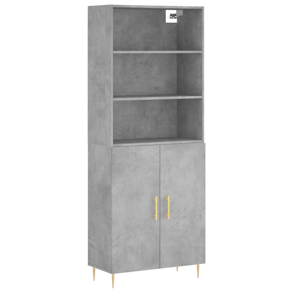 vidaXL Dulap înalt, gri beton, 69,5x34x180, lemn compozit