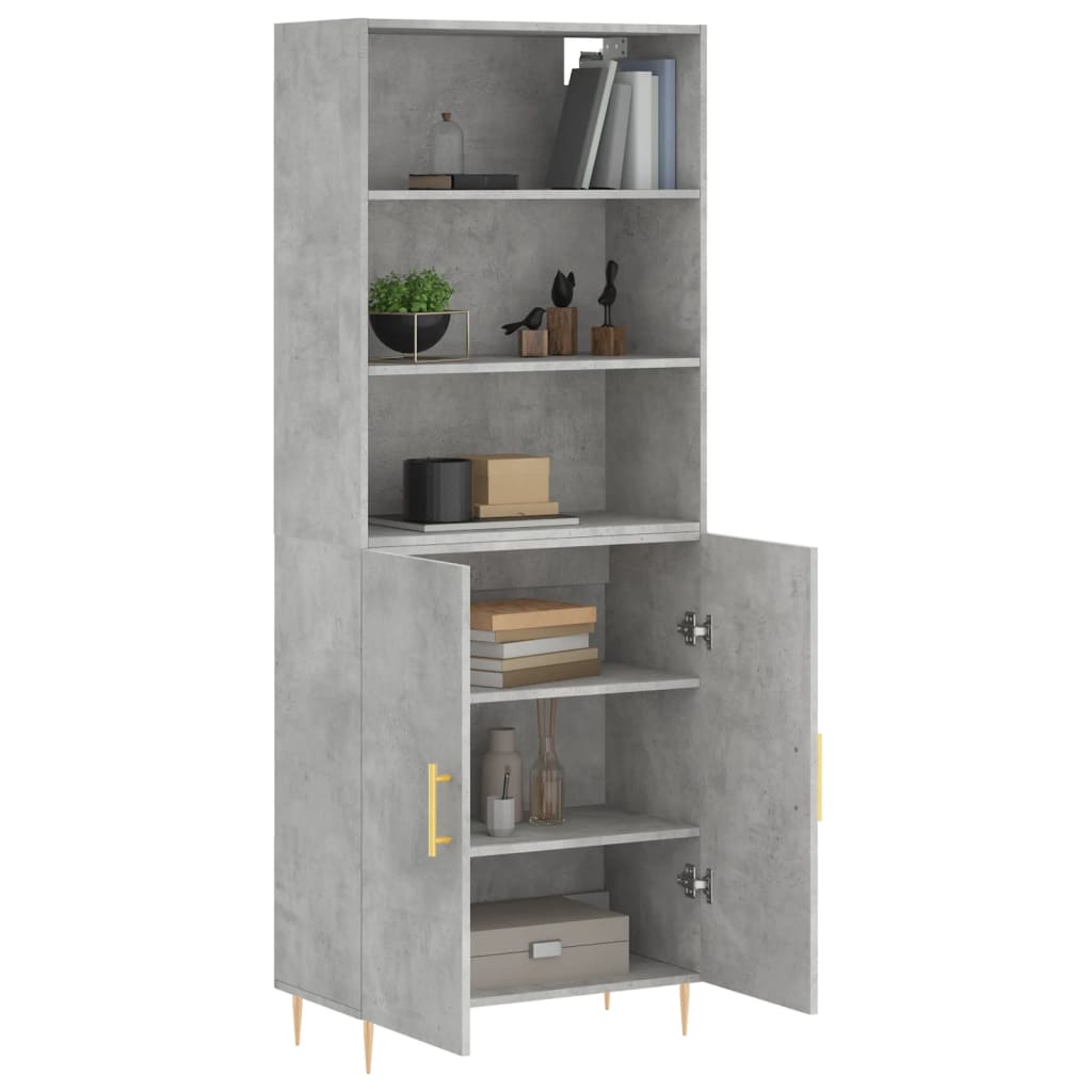vidaXL Dulap înalt, gri beton, 69,5x34x180, lemn compozit