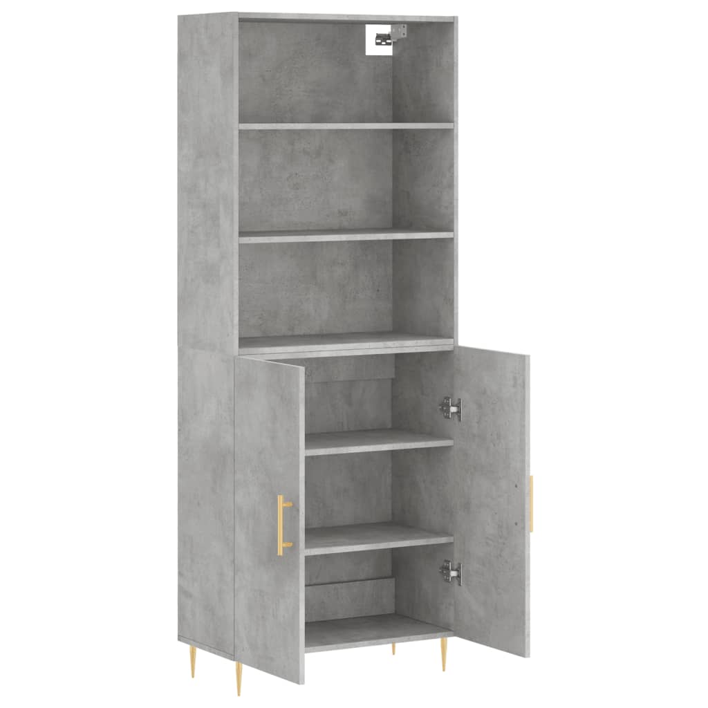 vidaXL Dulap înalt, gri beton, 69,5x34x180, lemn compozit