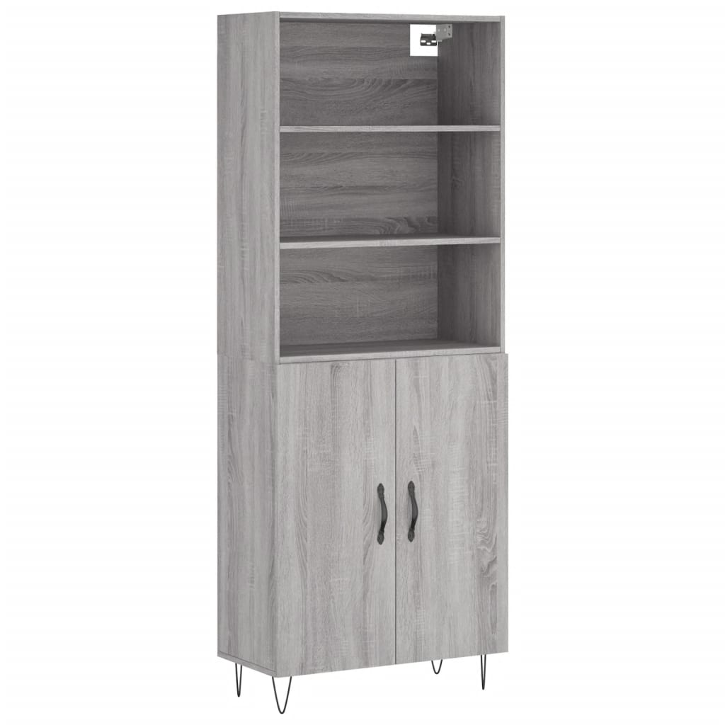 vidaXL Dulap înalt, gri sonoma, 69,5x34x180 cm, lemn compozit