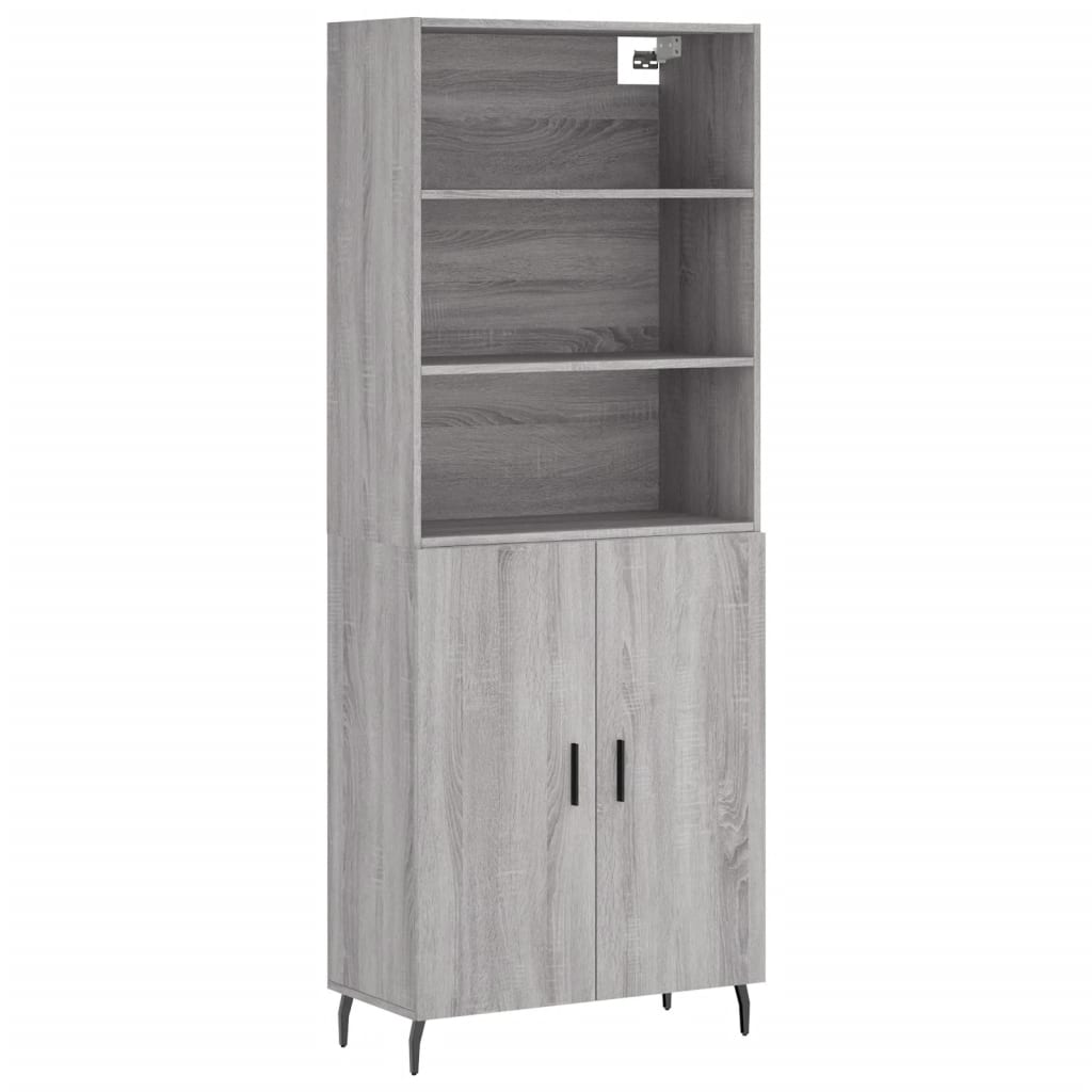 vidaXL Dulap înalt, gri sonoma, 69,5x34x180 cm, lemn compozit