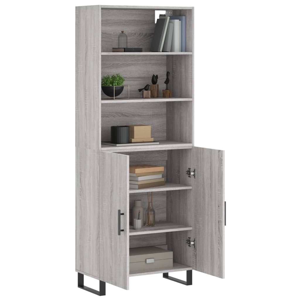 vidaXL Dulap înalt, gri sonoma, 69,5x34x180 cm, lemn compozit