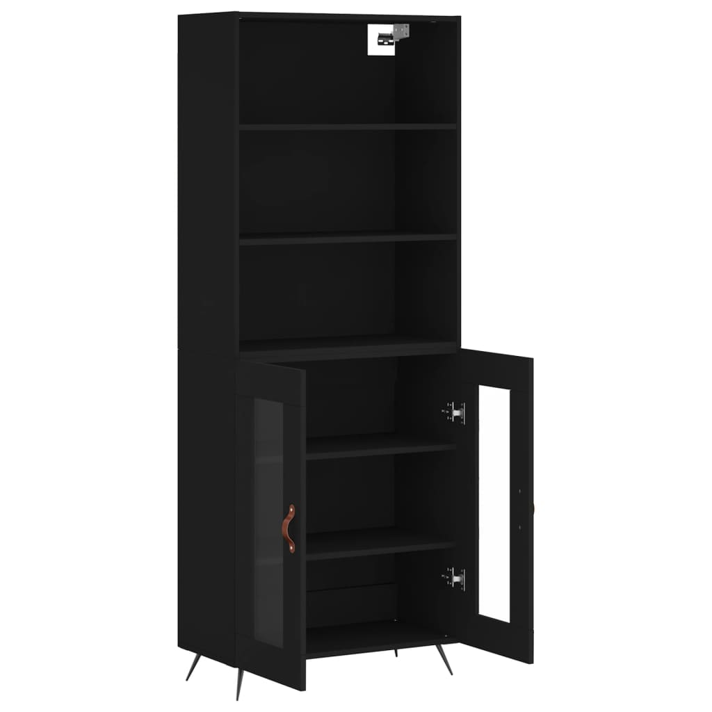 vidaXL Dulap înalt, negru, 69,5x34x180 cm, lemn compozit