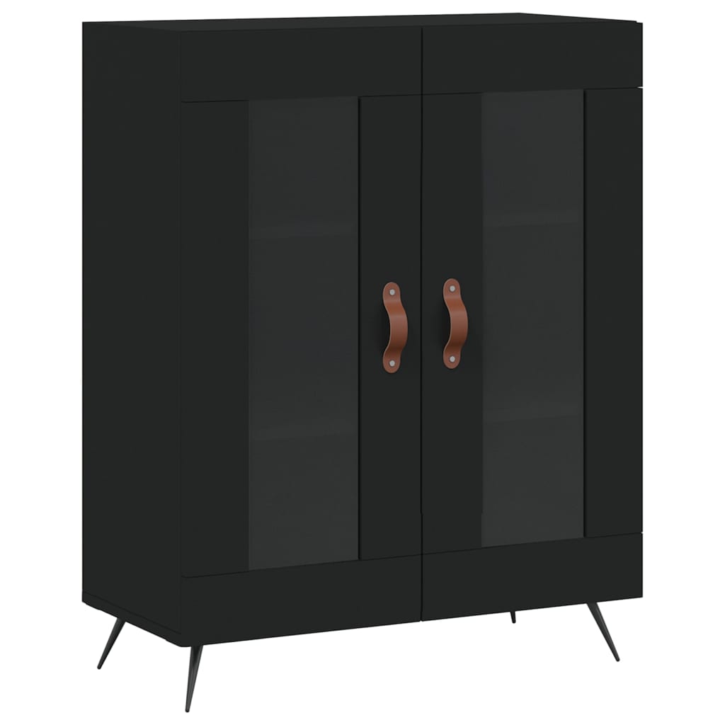 vidaXL Dulap înalt, negru, 69,5x34x180 cm, lemn compozit