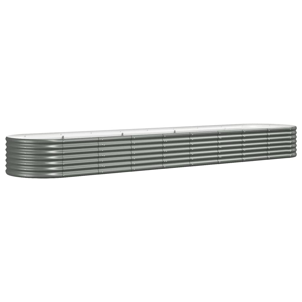 vidaXL Strat înălțat grădină gri 368x80x36cm oțel galvanizat
