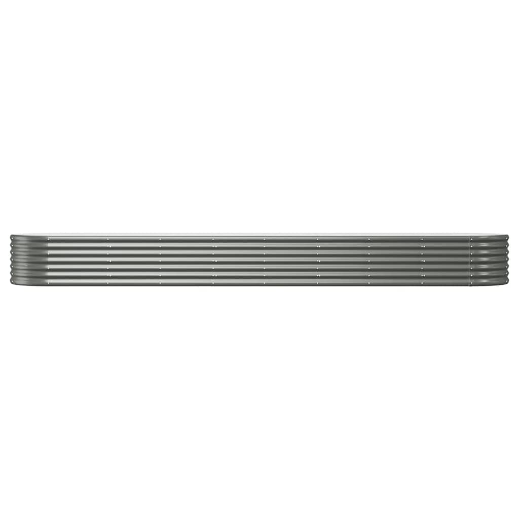 vidaXL Strat înălțat grădină gri 368x80x36cm oțel galvanizat
