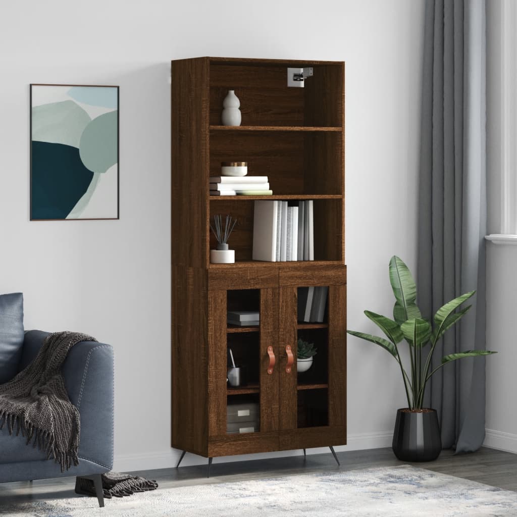 vidaXL Dulap înalt, stejar maro, 69,5x34x180 cm, lemn compozit vidaXL Dulap înalt, stejar maro, 69,5x34x180 cm, lemn compozit