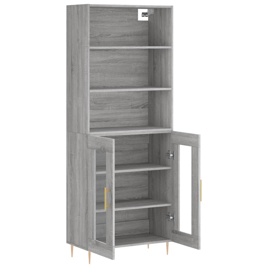 vidaXL Dulap înalt, gri sonoma, 69,5x34x180 cm, lemn compozit