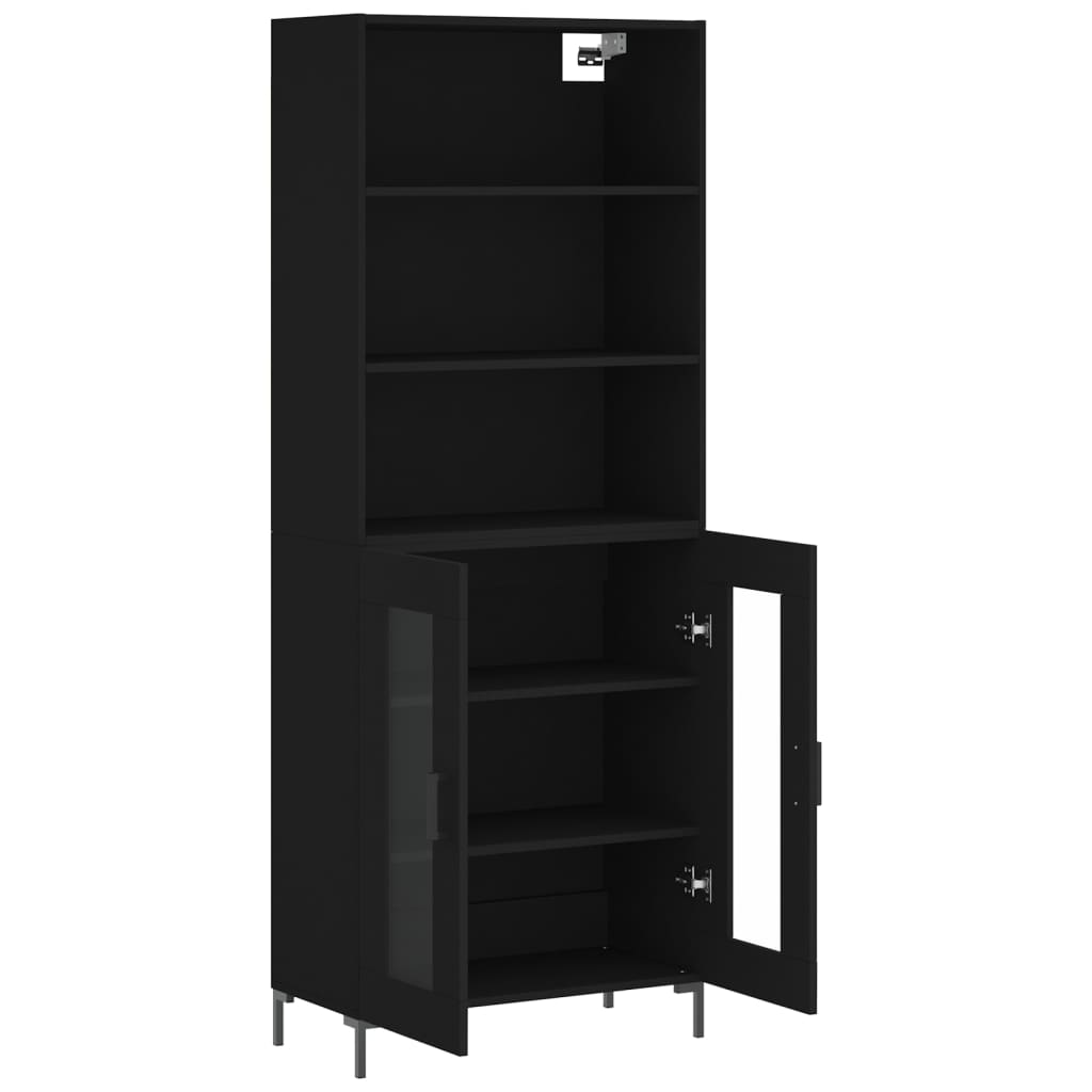 vidaXL Dulap înalt, negru, 69,5x34x180 cm, lemn compozit