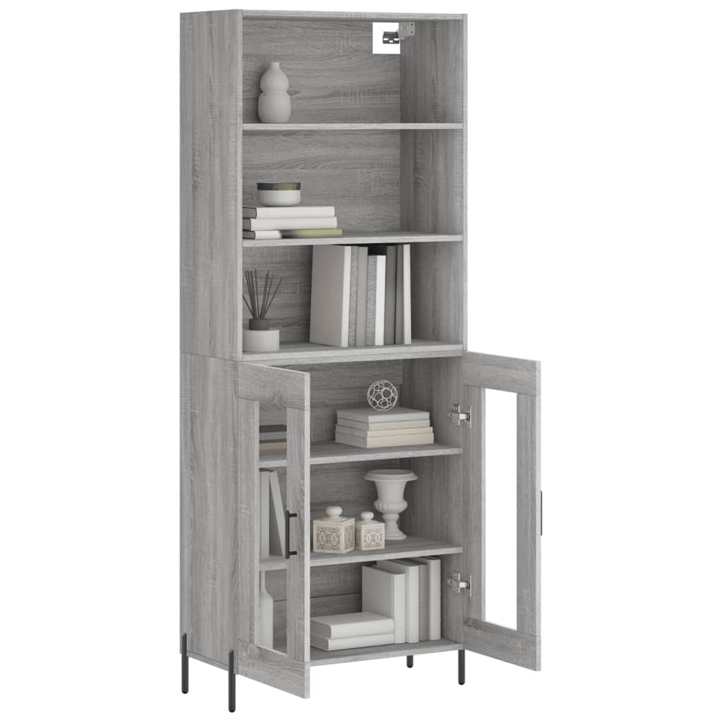 vidaXL Dulap înalt, gri sonoma, 69,5x34x180 cm, lemn compozit