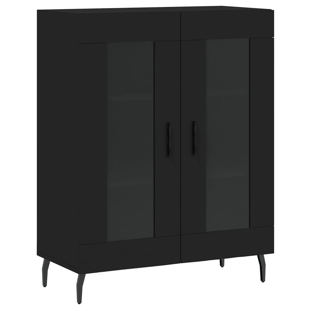 vidaXL Dulap înalt, negru, 69,5x34x180 cm, lemn compozit