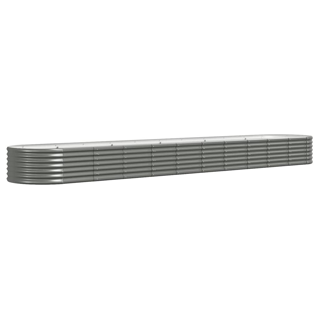 vidaXL Strat înălțat grădină gri 440x80x36cm oțel galvanizat