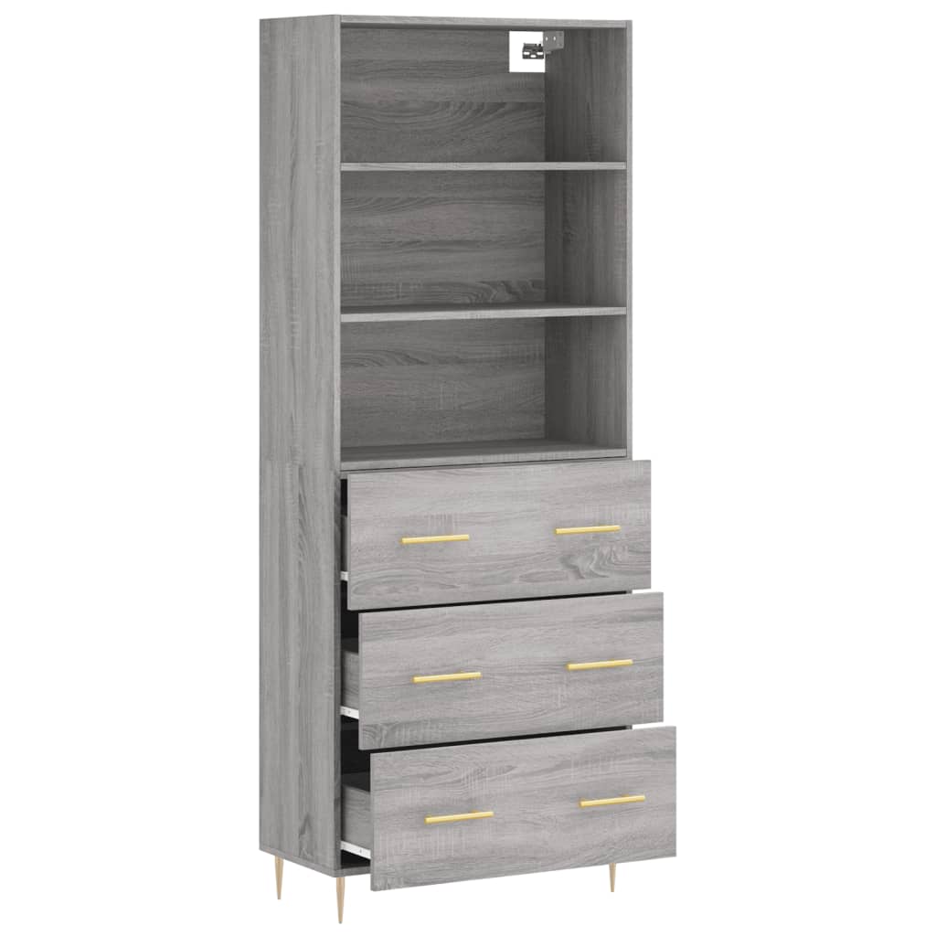 vidaXL Dulap înalt, gri sonoma, 69,5x34x180 cm, lemn compozit