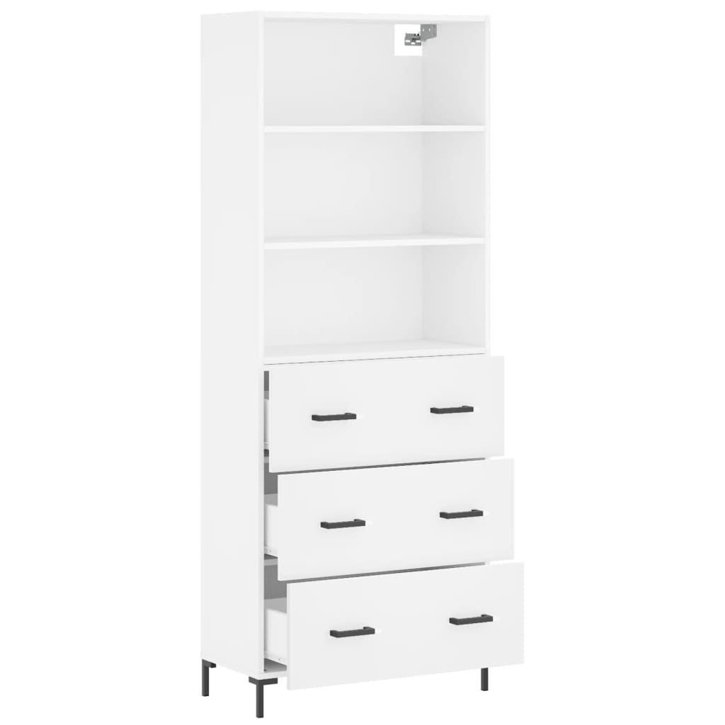 vidaXL Dulap înalt, alb, 69,5x34x180 cm, lemn compozit