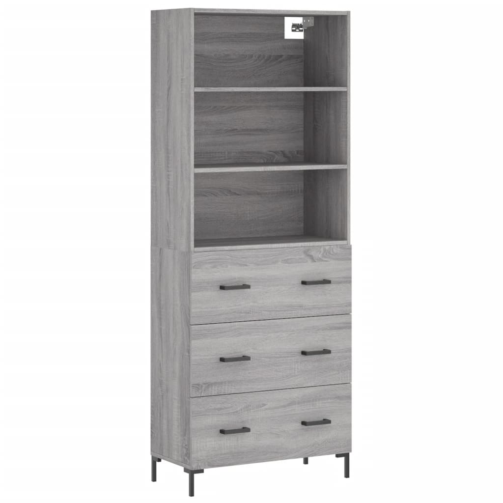vidaXL Dulap înalt, gri sonoma, 69,5x34x180 cm, lemn compozit