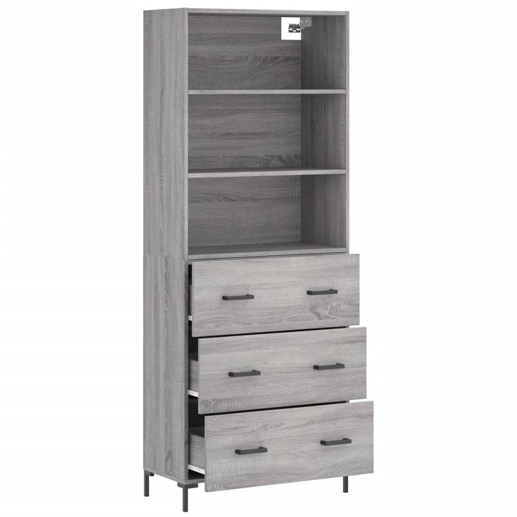 vidaXL Dulap înalt, gri sonoma, 69,5x34x180 cm, lemn compozit