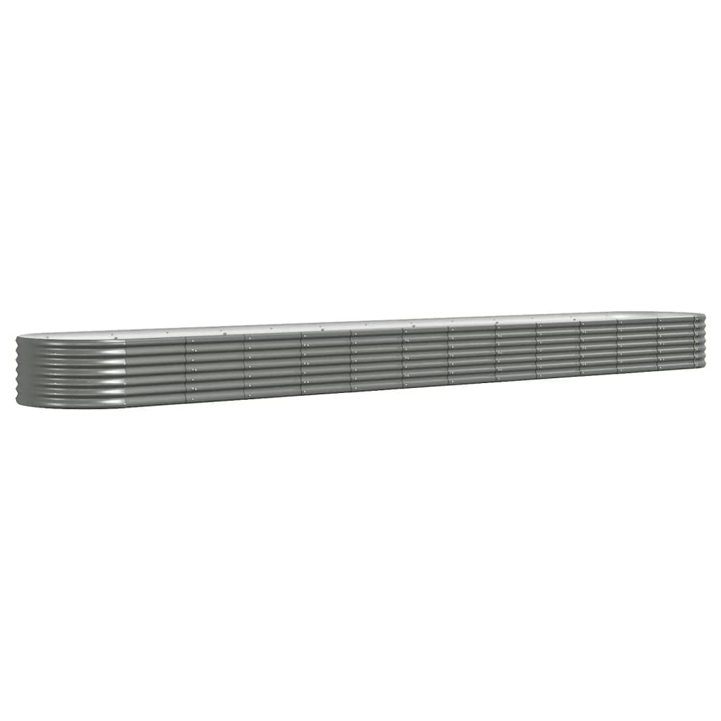 vidaXL Strat înălțat grădină gri 512x80x36cm oțel galvanizat
