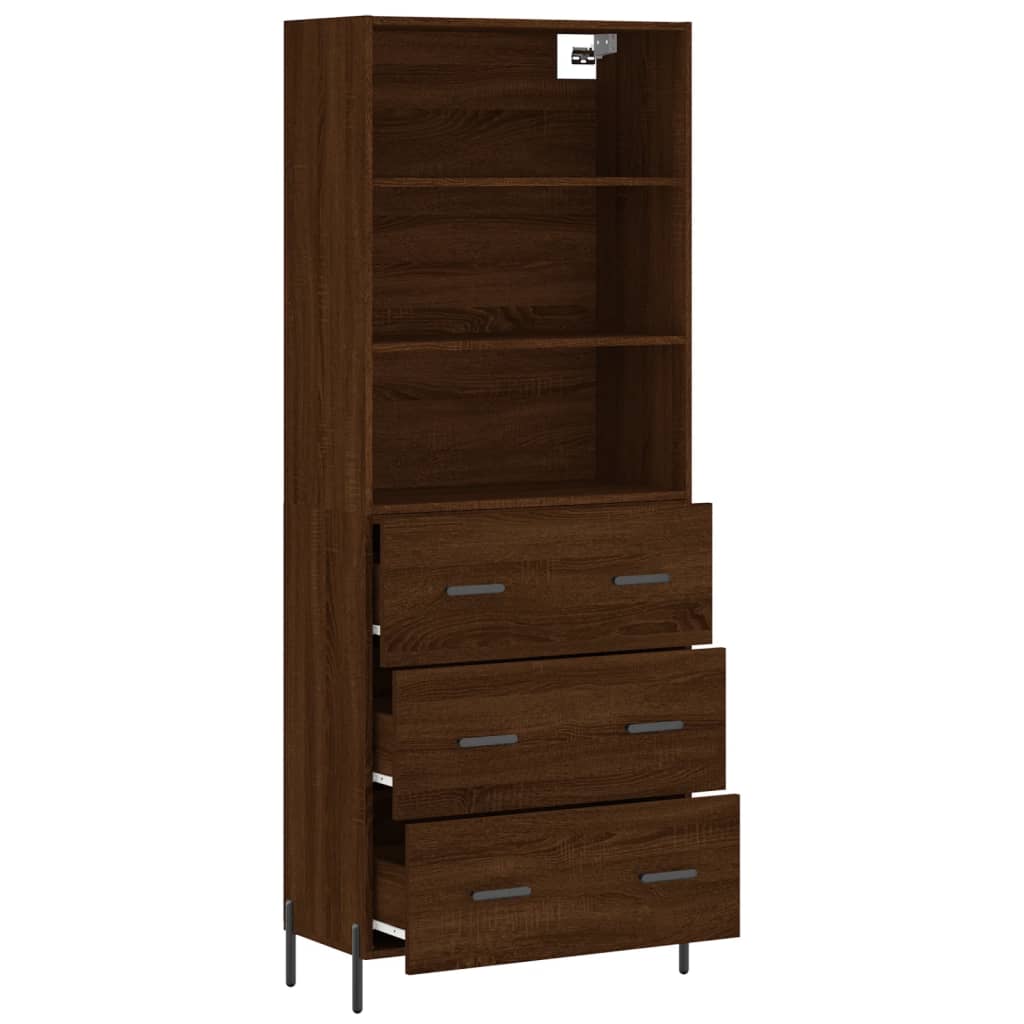 vidaXL Dulap înalt, stejar maro, 69,5x34x180 cm, lemn compozit