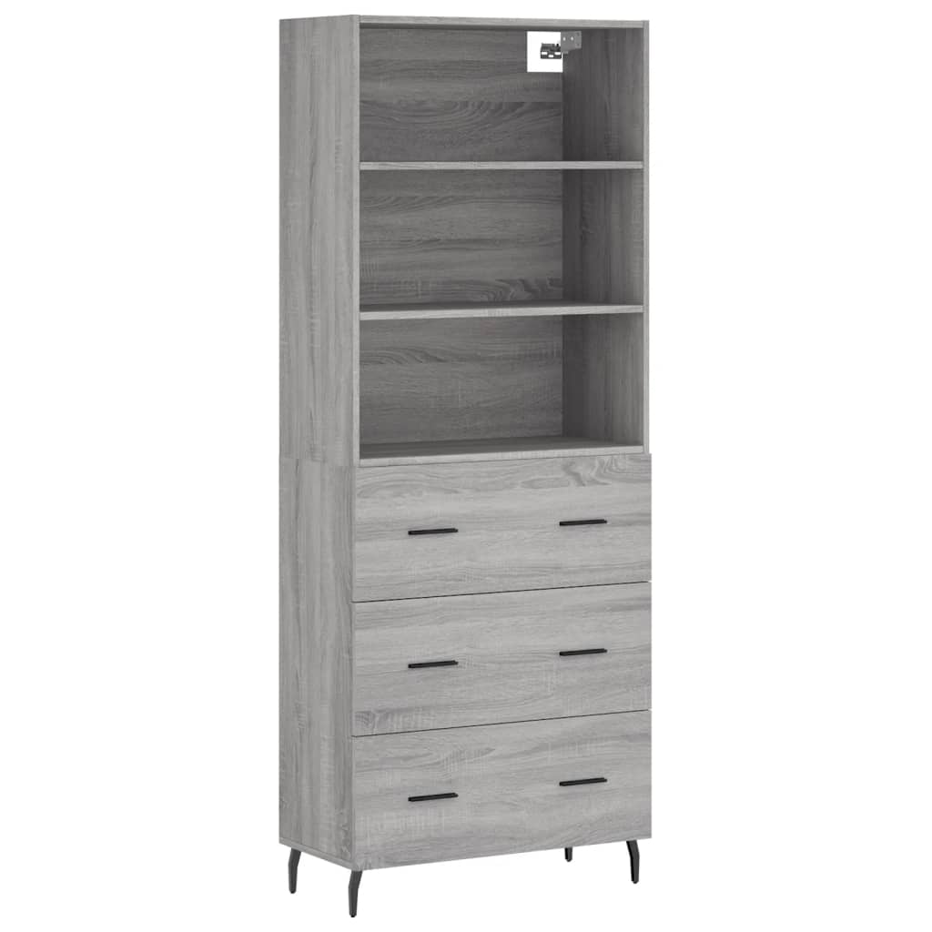 vidaXL Dulap înalt, gri sonoma, 69,5x34x180 cm, lemn compozit