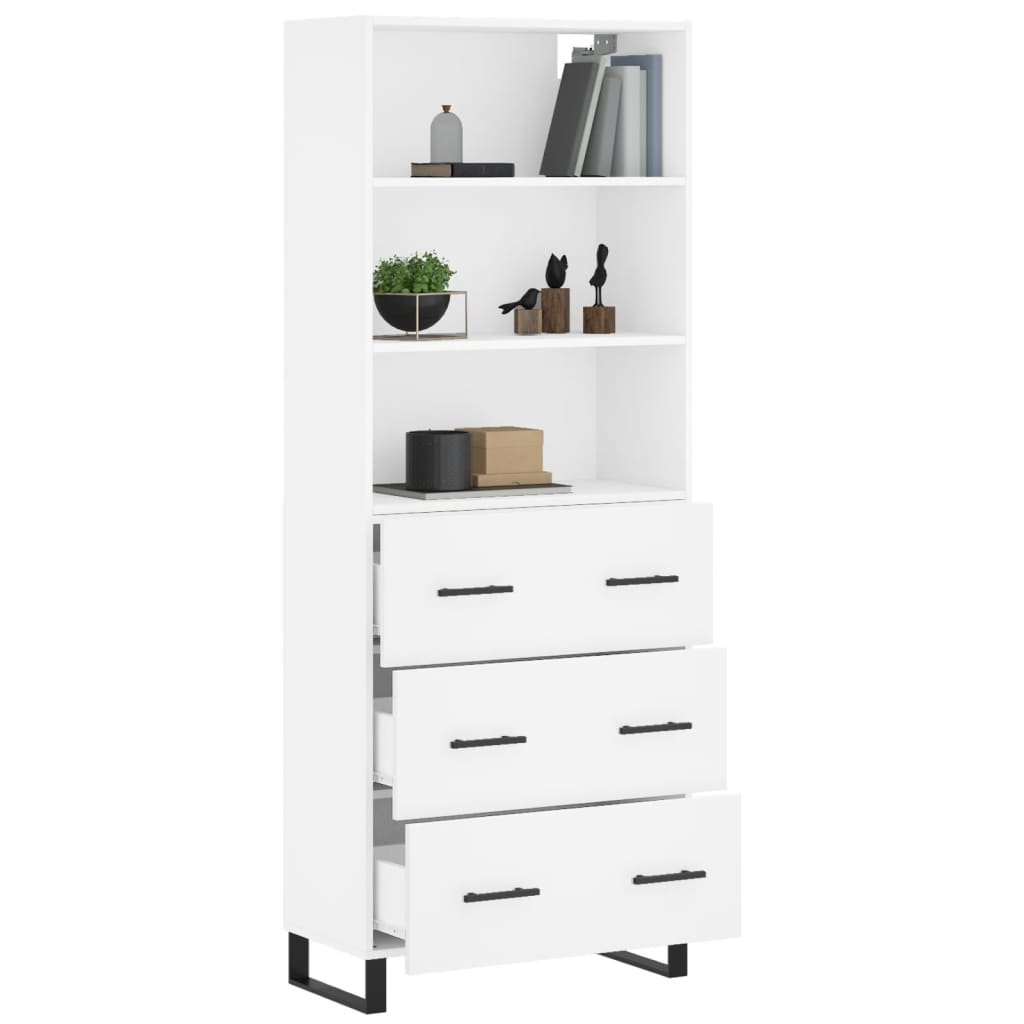 vidaXL Dulap înalt, alb, 69,5x34x180 cm, lemn compozit