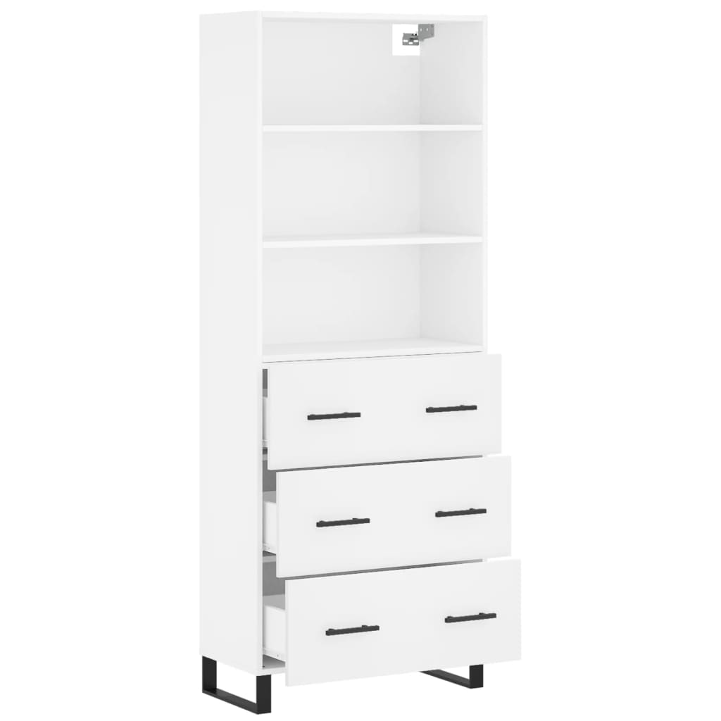 vidaXL Dulap înalt, alb, 69,5x34x180 cm, lemn compozit