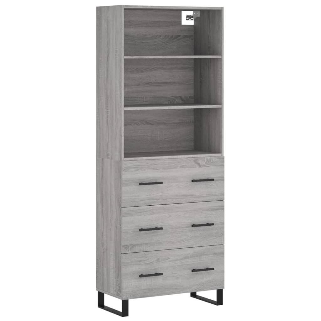 vidaXL Dulap înalt, gri sonoma, 69,5x34x180 cm, lemn compozit
