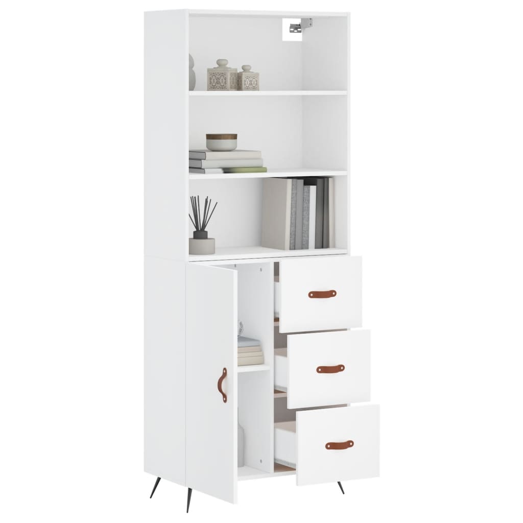 vidaXL Dulap înalt, alb, 69,5x34x180 cm, lemn compozit