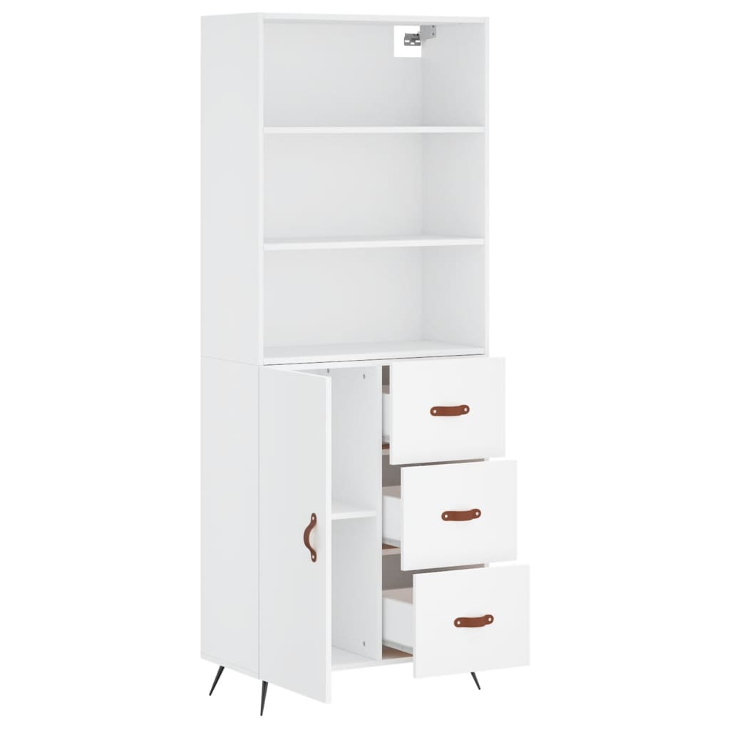 vidaXL Dulap înalt, alb, 69,5x34x180 cm, lemn compozit