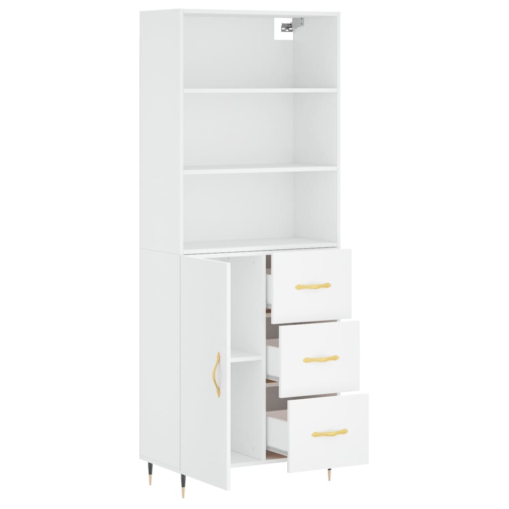 vidaXL Dulap înalt, alb, 69,5x34x180 cm, lemn compozit vidaXL Dulap înalt, alb, 69,5x34x180 cm, lemn compozit