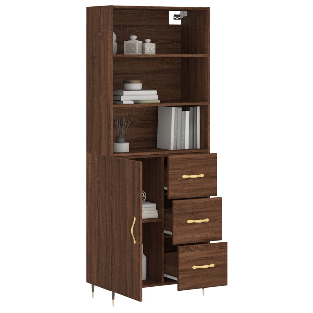 vidaXL Dulap înalt, stejar maro, 69,5x34x180 cm, lemn compozit
