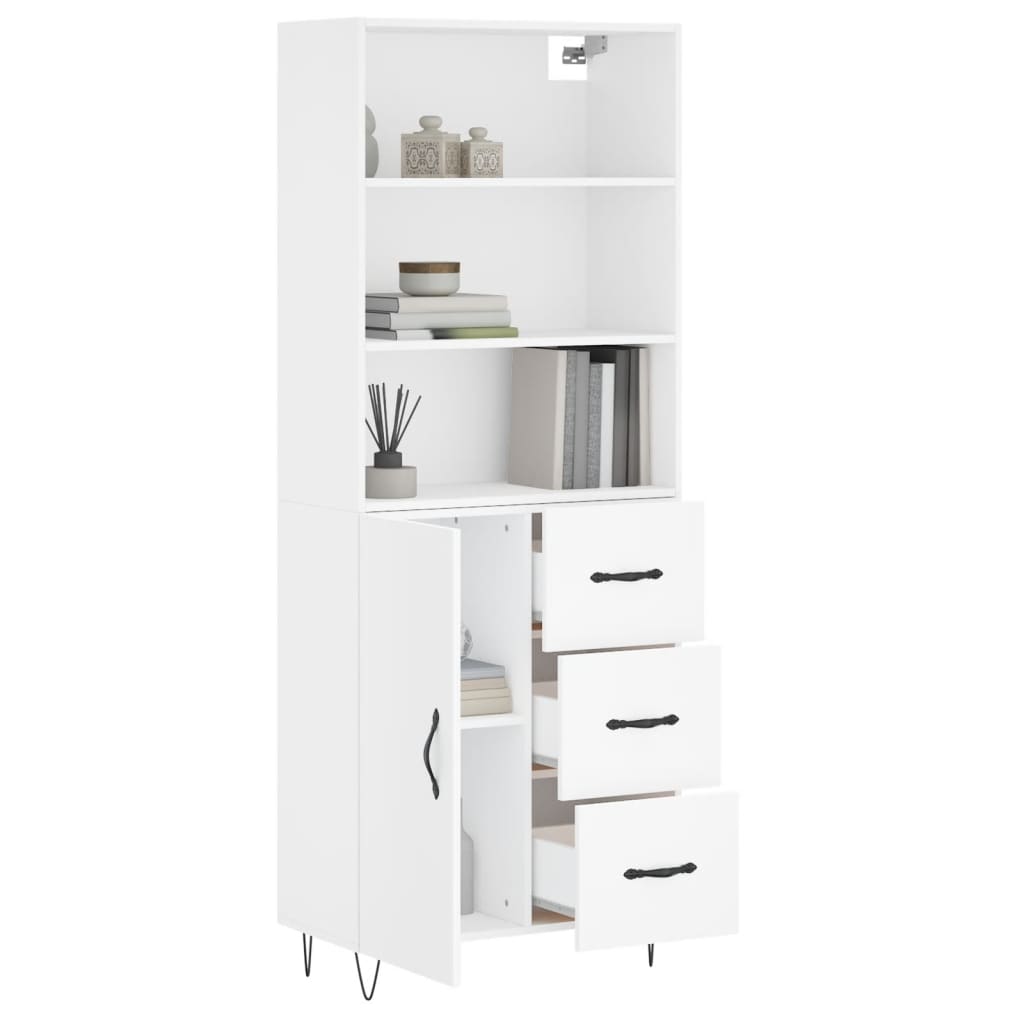 vidaXL Dulap înalt, alb, 69,5x34x180 cm, lemn compozit vidaXL Dulap înalt, alb, 69,5x34x180 cm, lemn compozit
