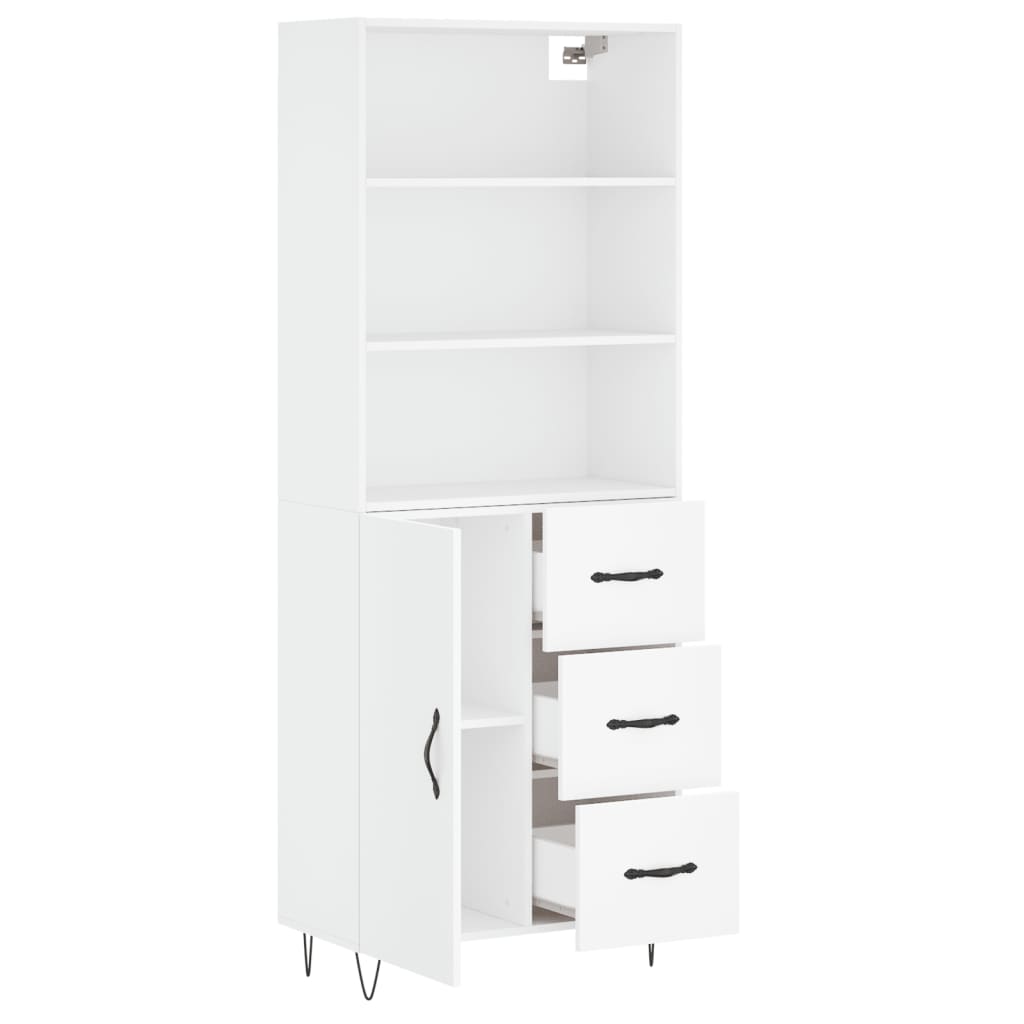 vidaXL Dulap înalt, alb, 69,5x34x180 cm, lemn compozit vidaXL Dulap înalt, alb, 69,5x34x180 cm, lemn compozit