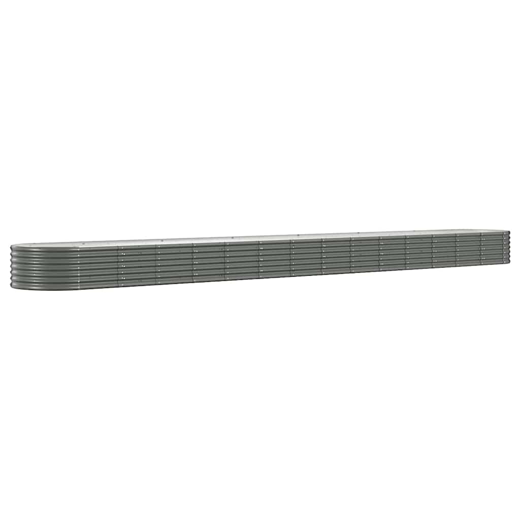 vidaXL Strat înălțat grădină gri 620x80x36cm oțel galvanizat