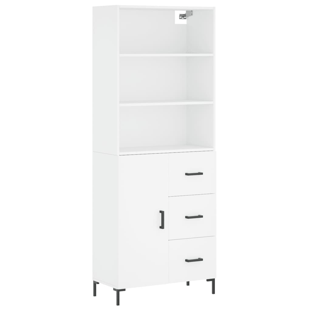 vidaXL Dulap înalt, alb, 69,5x34x180 cm, lemn compozit