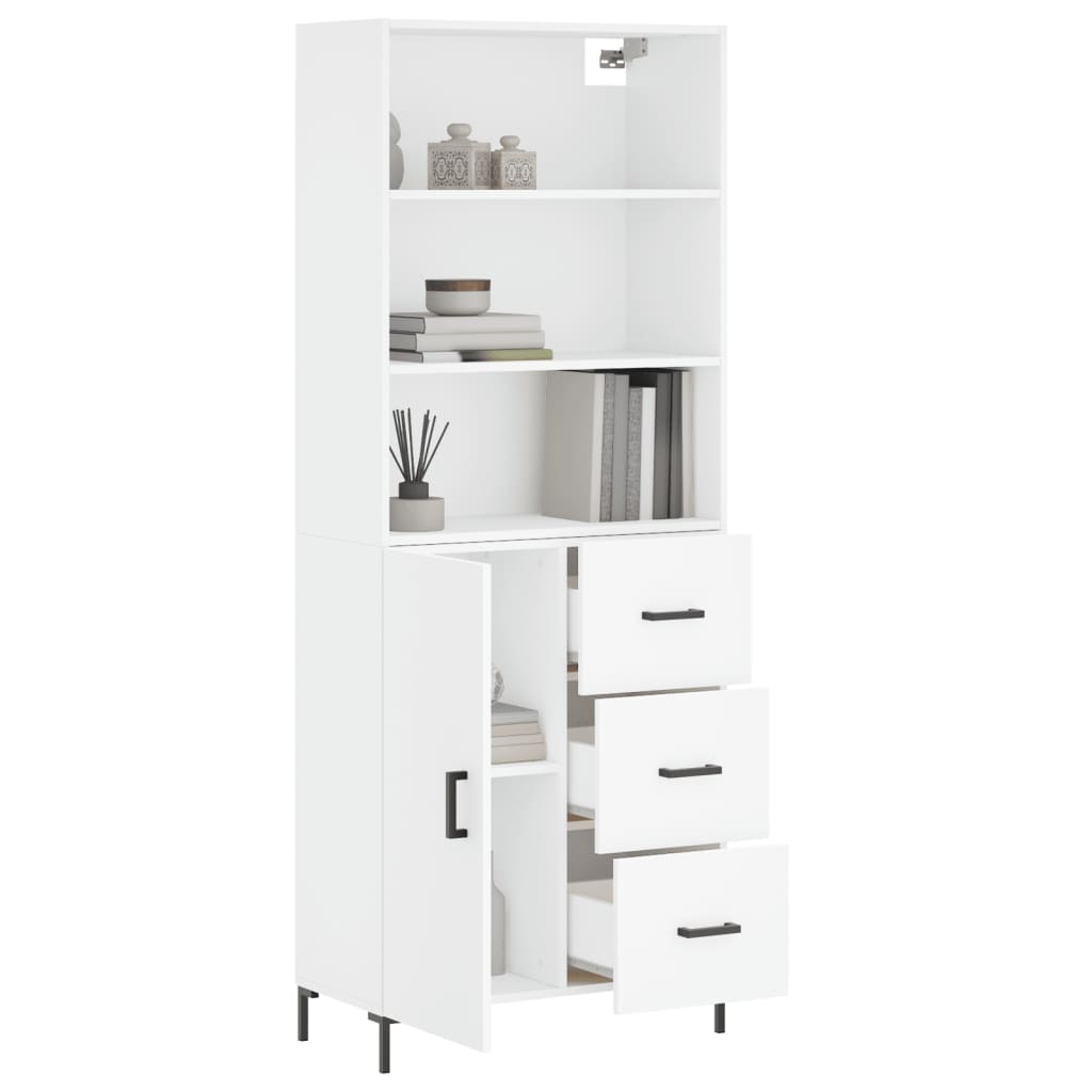 vidaXL Dulap înalt, alb, 69,5x34x180 cm, lemn compozit