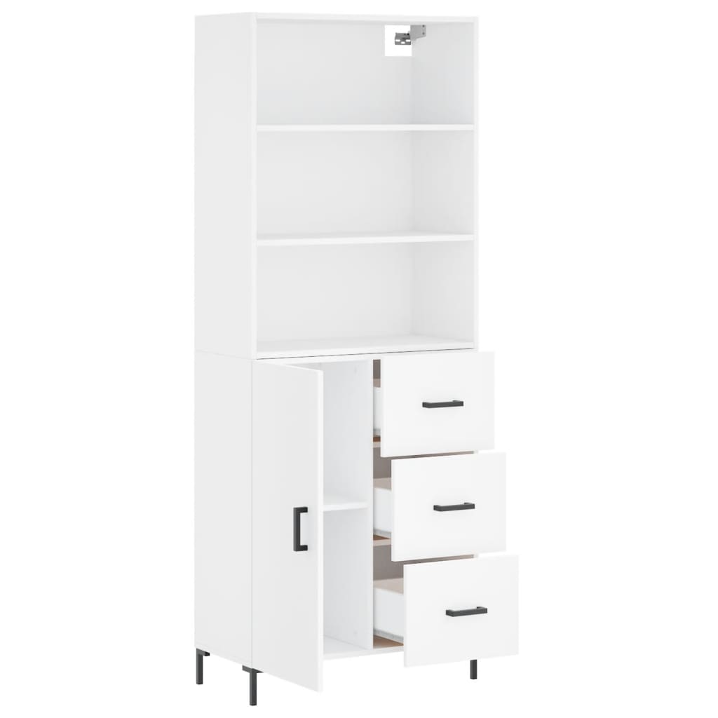 vidaXL Dulap înalt, alb, 69,5x34x180 cm, lemn compozit