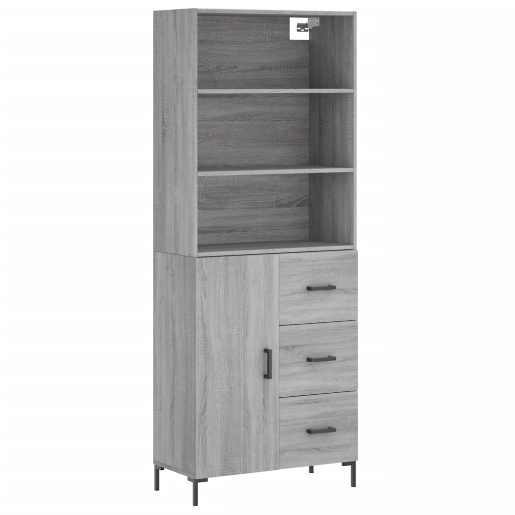 vidaXL Dulap înalt, gri sonoma, 69,5x34x180 cm, lemn compozit