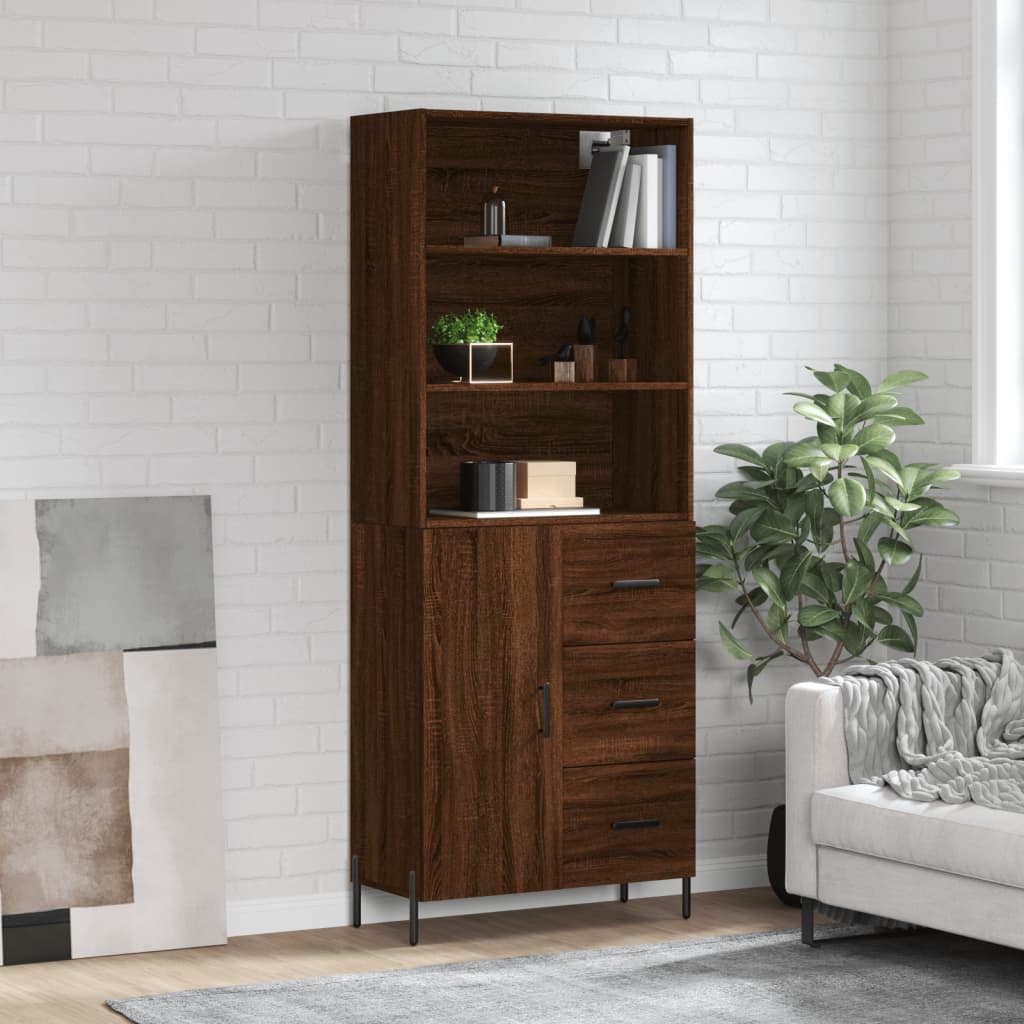 vidaXL Dulap înalt, stejar maro, 69,5x34x180 cm, lemn compozit vidaXL Dulap înalt, stejar maro, 69,5x34x180 cm, lemn compozit