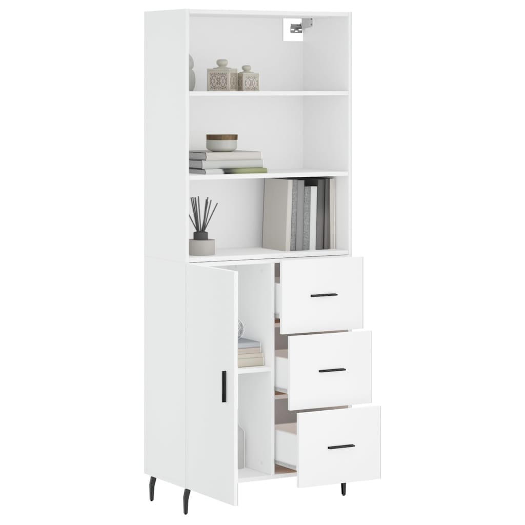 vidaXL Dulap înalt, alb, 69,5x34x180 cm, lemn compozit vidaXL Dulap înalt, alb, 69,5x34x180 cm, lemn compozit