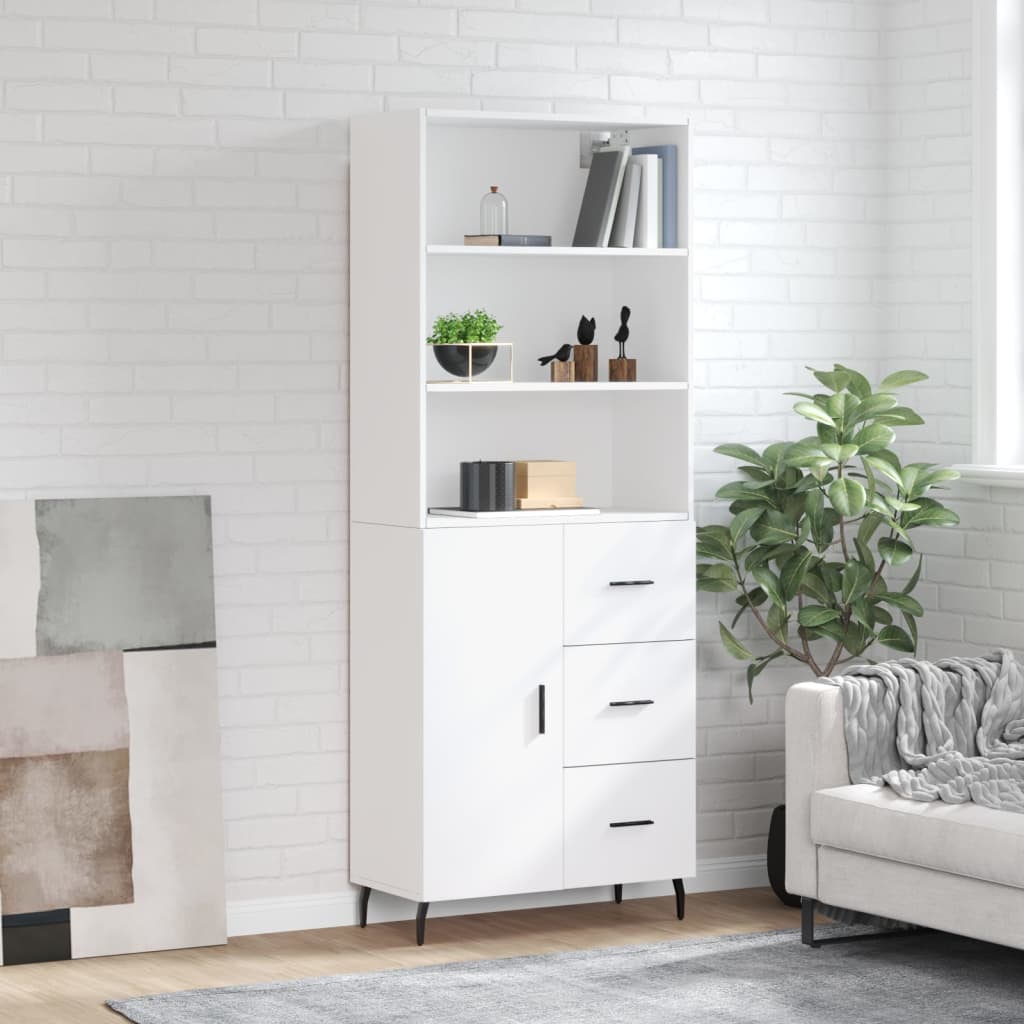 vidaXL Dulap înalt, alb, 69,5x34x180 cm, lemn compozit vidaXL Dulap înalt, alb, 69,5x34x180 cm, lemn compozit