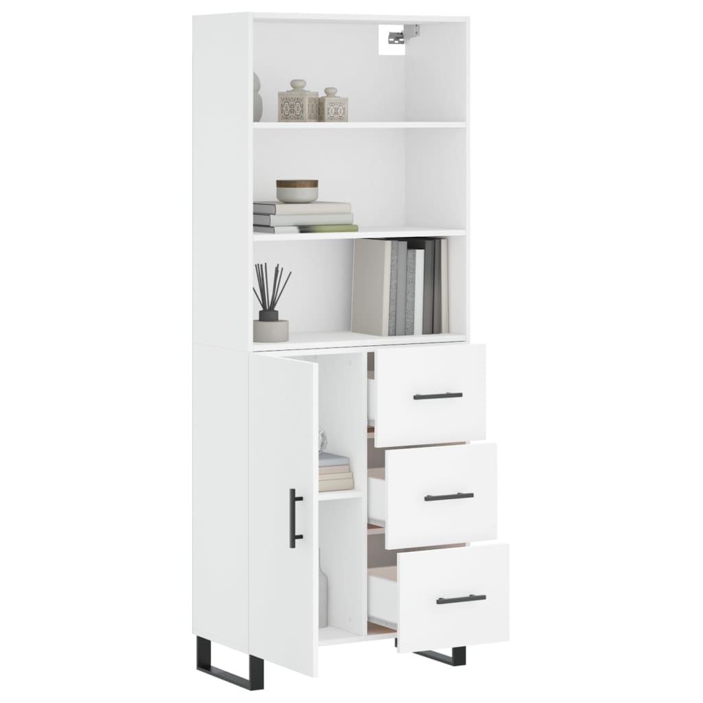 vidaXL Dulap înalt, alb, 69,5x34x180 cm, lemn compozit