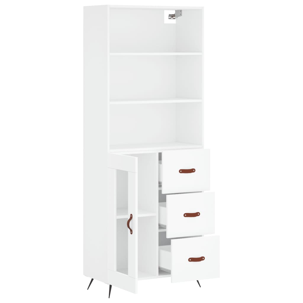 vidaXL Dulap înalt, alb, 69,5x34x180 cm, lemn compozit vidaXL Dulap înalt, alb, 69,5x34x180 cm, lemn compozit