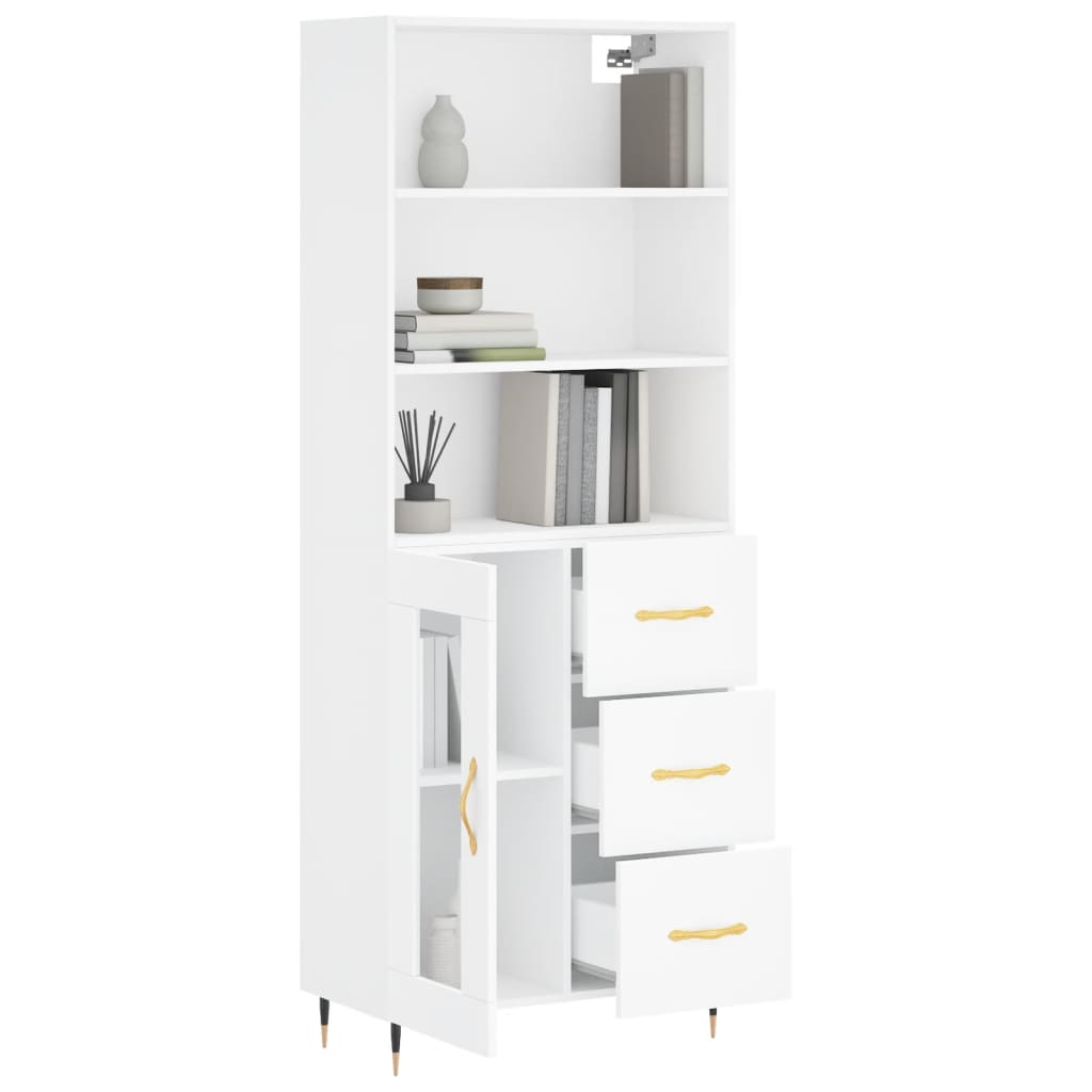 vidaXL Dulap înalt, alb, 69,5x34x180 cm, lemn compozit