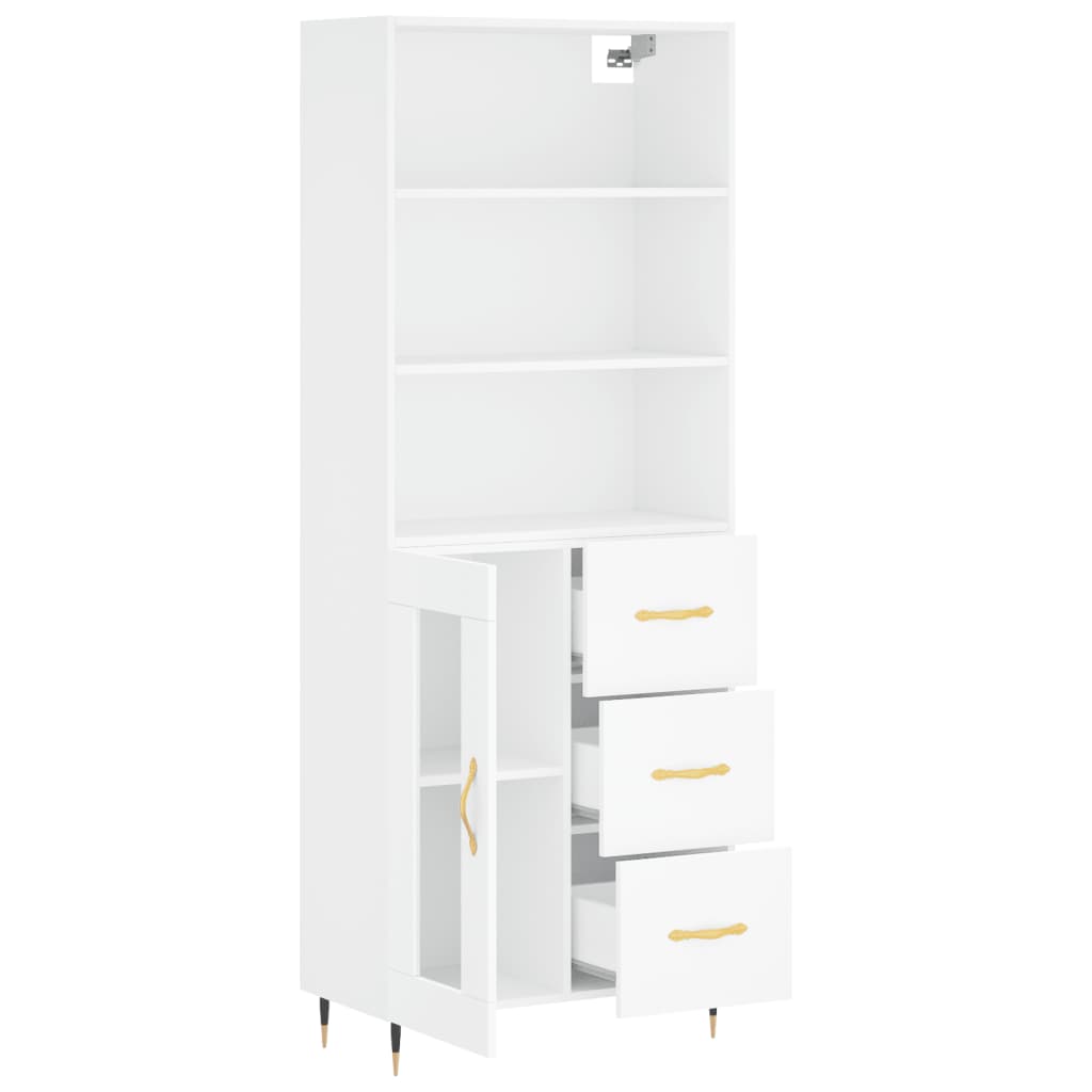 vidaXL Dulap înalt, alb, 69,5x34x180 cm, lemn compozit