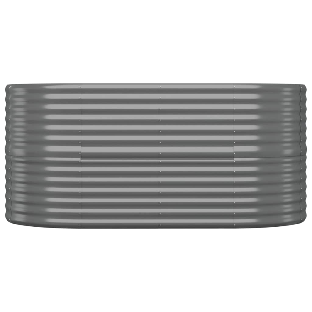 vidaXL Strat înălțat grădină gri 152x80x68cm oțel galvanizat
