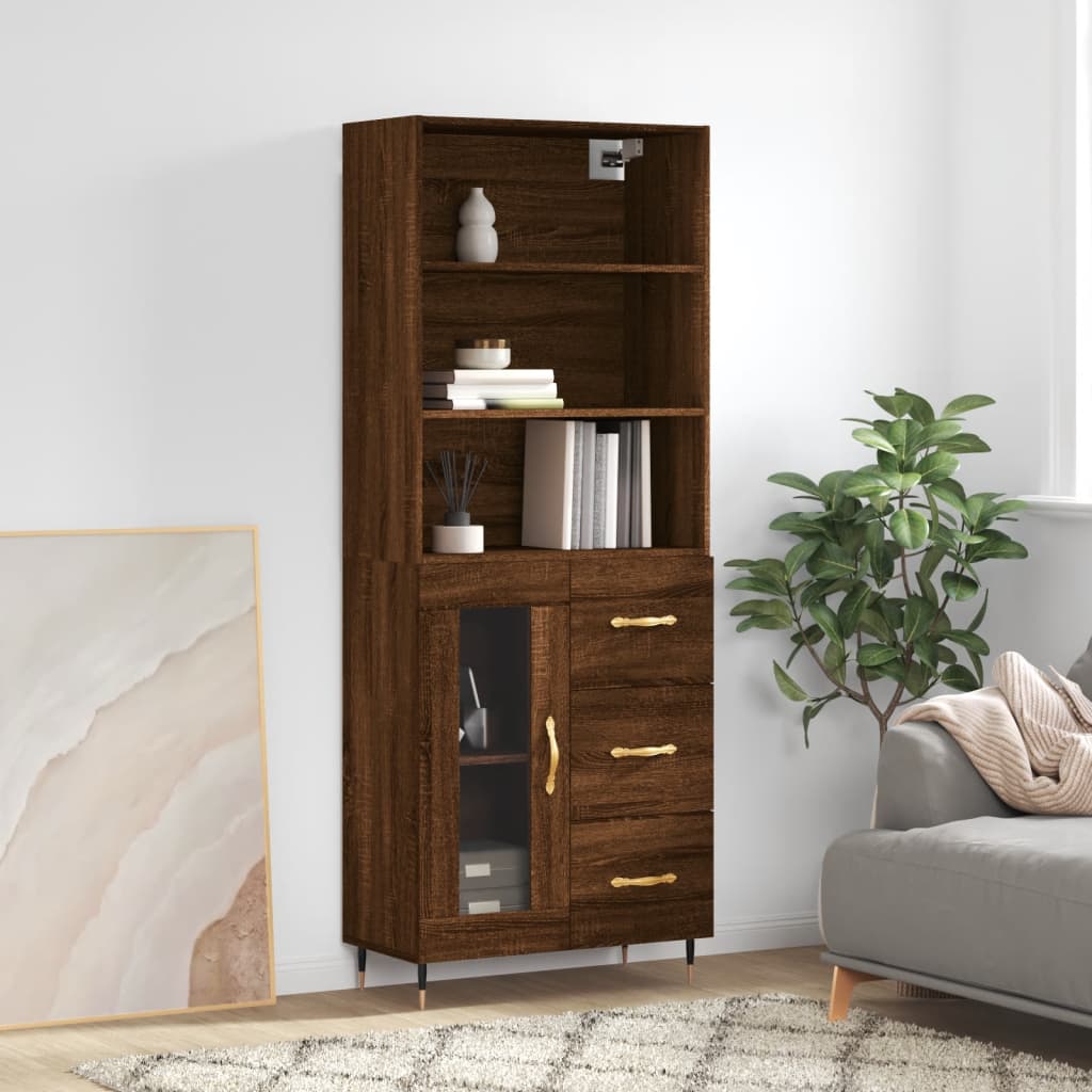 vidaXL Dulap înalt, stejar maro, 69,5x34x180 cm, lemn compozit vidaXL Dulap înalt, stejar maro, 69,5x34x180 cm, lemn compozit