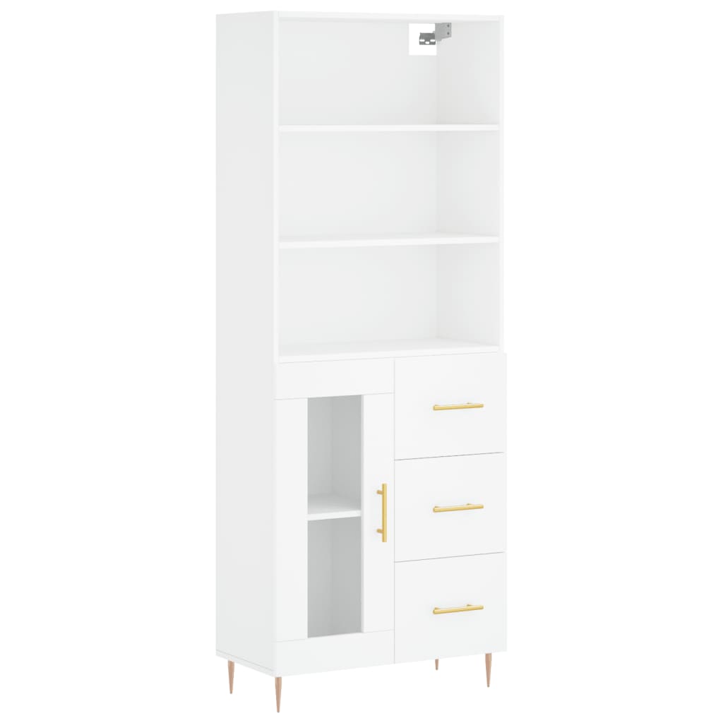 vidaXL Dulap înalt, alb, 69,5x34x180 cm, lemn compozit