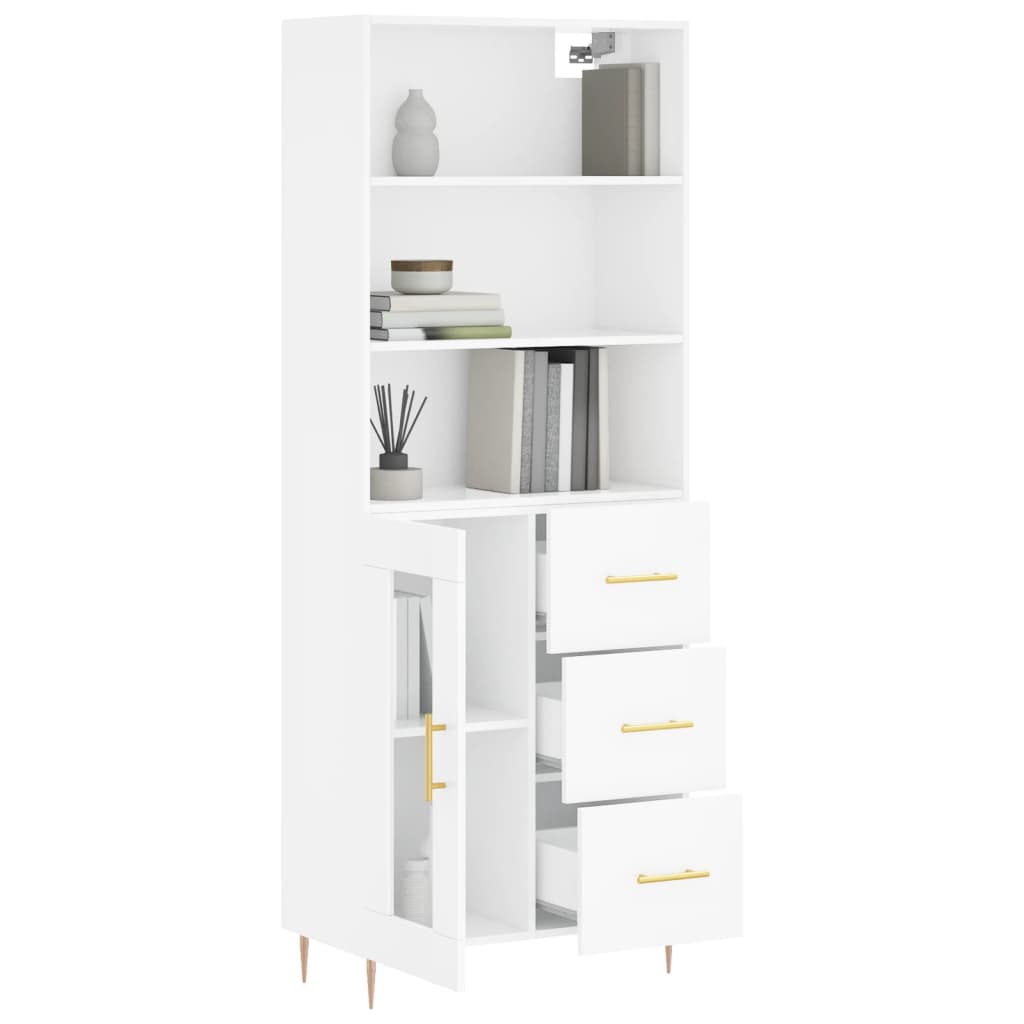 vidaXL Dulap înalt, alb, 69,5x34x180 cm, lemn compozit