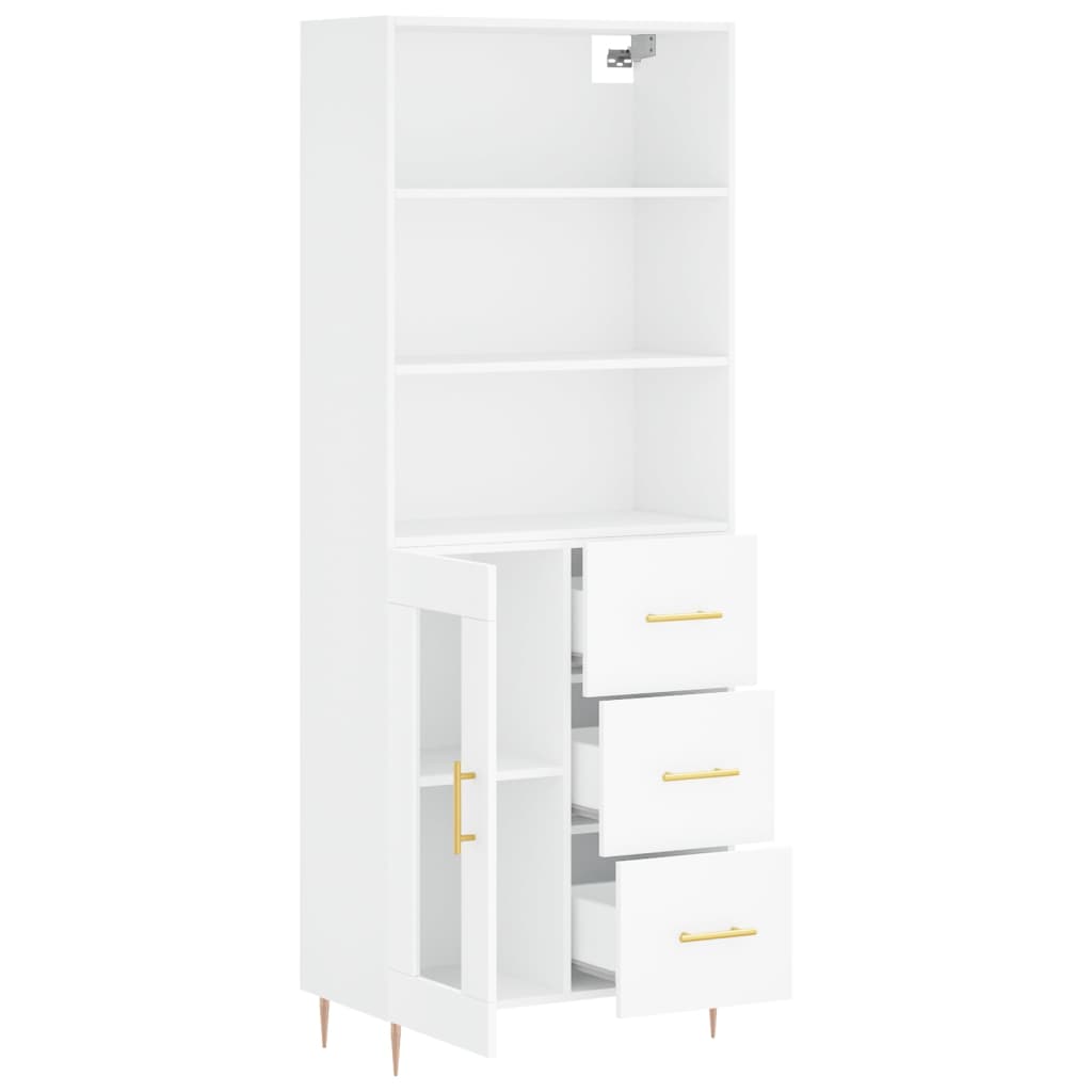 vidaXL Dulap înalt, alb, 69,5x34x180 cm, lemn compozit